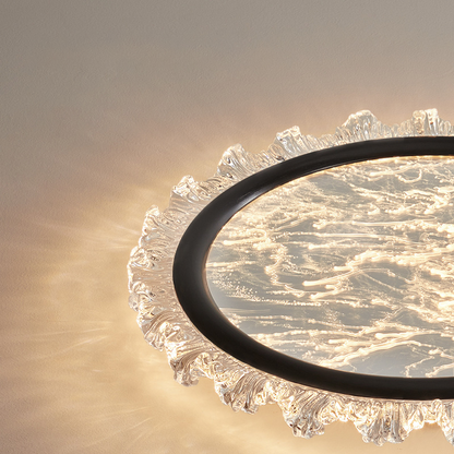 Modern Luxury Aluminum Acrylic Round LED Flush Mount Ceiling Light For Bedroom