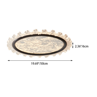 Modern Luxury Aluminum Acrylic Round LED Flush Mount Ceiling Light For Bedroom