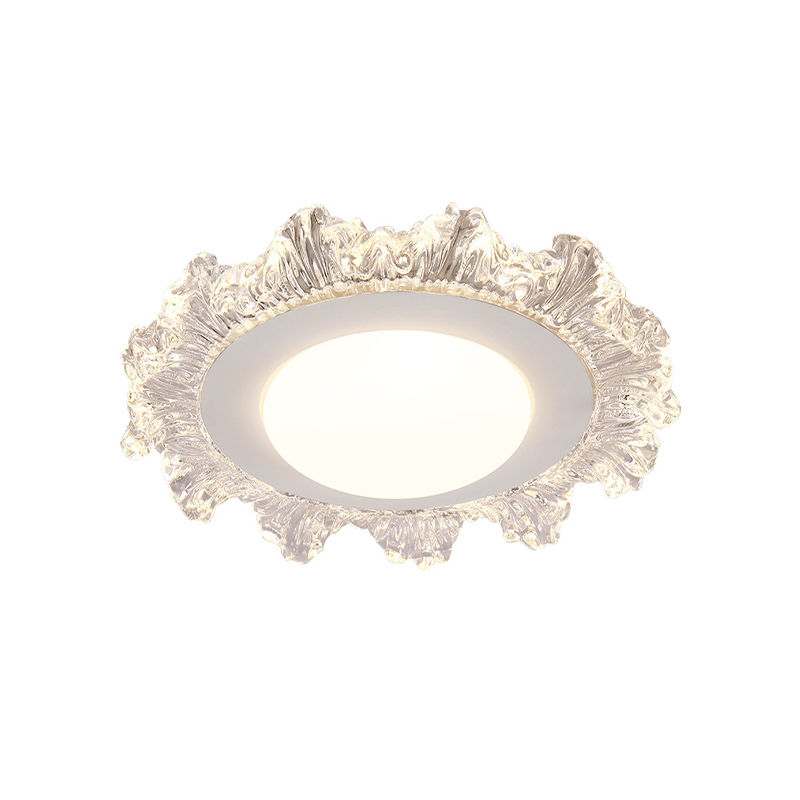 Modern Luxury Iron Acrylic Round Flower-shaped LED Flush Mount Ceiling Light For Bedroom