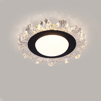 Modern Luxury Iron Acrylic Round Flower-shaped LED Flush Mount Ceiling Light For Bedroom