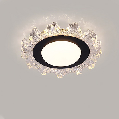 Modern Luxury Iron Acrylic Round Flower-shaped LED Flush Mount Ceiling Light For Bedroom