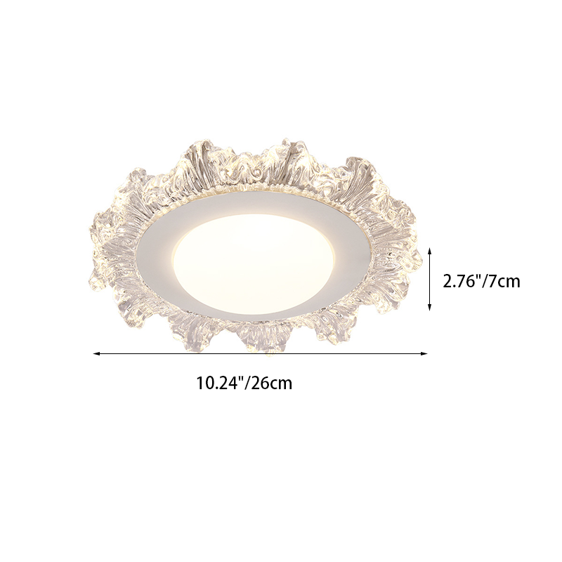Modern Luxury Iron Acrylic Round Flower-shaped LED Flush Mount Ceiling Light For Bedroom