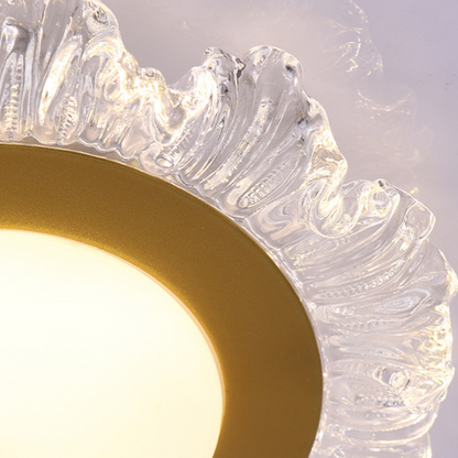 Modern Luxury Iron Acrylic Round Flower-shaped LED Flush Mount Ceiling Light For Bedroom