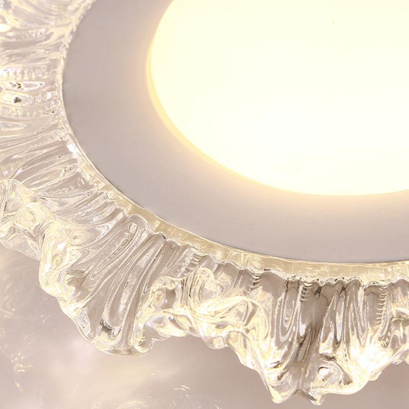Modern Luxury Iron Acrylic Round Flower-shaped LED Flush Mount Ceiling Light For Bedroom