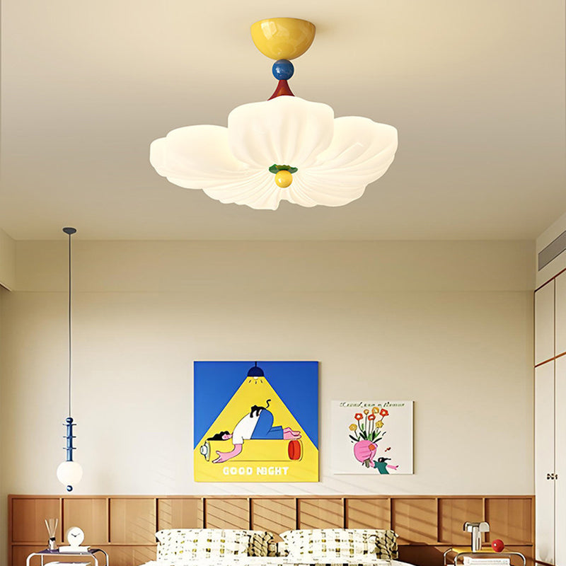 Lumendat Contemporary Creative Iron PE Colorful Flower-shaped Kids LED Semi-Flush Mount Ceiling Light For Bedroom & Living Room Lumendat