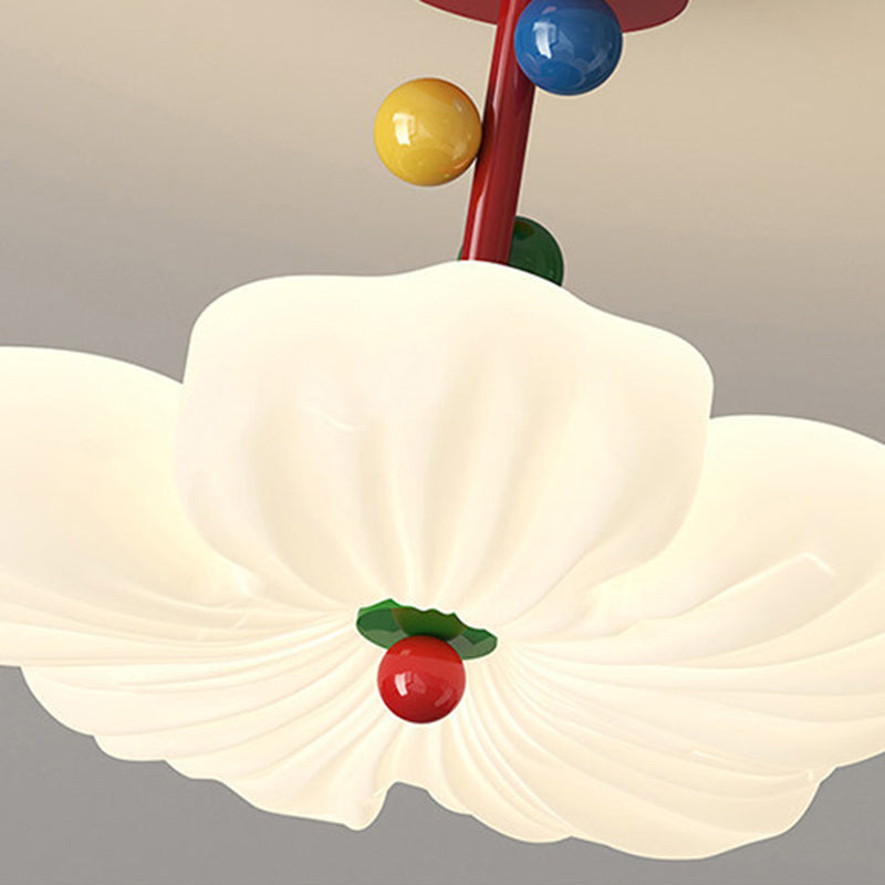 Lumendat Contemporary Creative Iron PE Colorful Flower-shaped Kids LED Semi-Flush Mount Ceiling Light For Bedroom & Living Room Lumendat