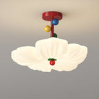 Lumendat Contemporary Creative Iron PE Colorful Flower-shaped Kids LED Semi-Flush Mount Ceiling Light For Bedroom & Living Room Lumendat
