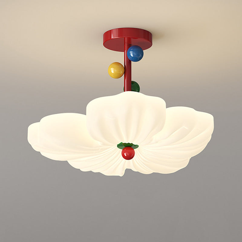 Lumendat Contemporary Creative Iron PE Colorful Flower-shaped Kids LED Semi-Flush Mount Ceiling Light For Bedroom & Living Room Lumendat