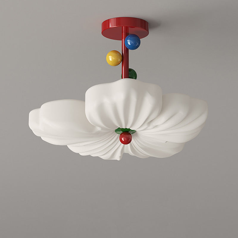 Lumendat Contemporary Creative Iron PE Colorful Flower-shaped Kids LED Semi-Flush Mount Ceiling Light For Bedroom & Living Room Lumendat