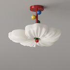 Lumendat Contemporary Creative Iron PE Colorful Flower-shaped Kids LED Semi-Flush Mount Ceiling Light For Bedroom & Living Room Lumendat