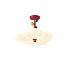 Lumendat Contemporary Creative Iron PE Colorful Flower-shaped Kids LED Semi-Flush Mount Ceiling Light For Bedroom & Living Room Lumendat