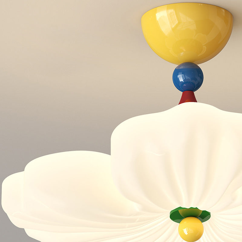 Lumendat Contemporary Creative Iron PE Colorful Flower-shaped Kids LED Semi-Flush Mount Ceiling Light For Bedroom & Living Room Lumendat