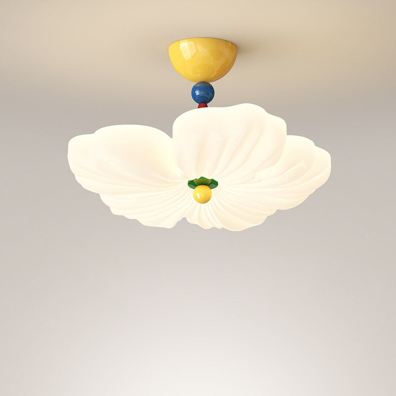 Lumendat Contemporary Creative Iron PE Colorful Flower-shaped Kids LED Semi-Flush Mount Ceiling Light For Bedroom & Living Room Lumendat