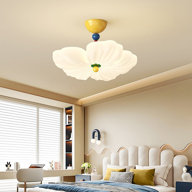 Lumendat Contemporary Creative Iron PE Colorful Flower-shaped Kids LED Semi-Flush Mount Ceiling Light For Bedroom & Living Room Lumendat
