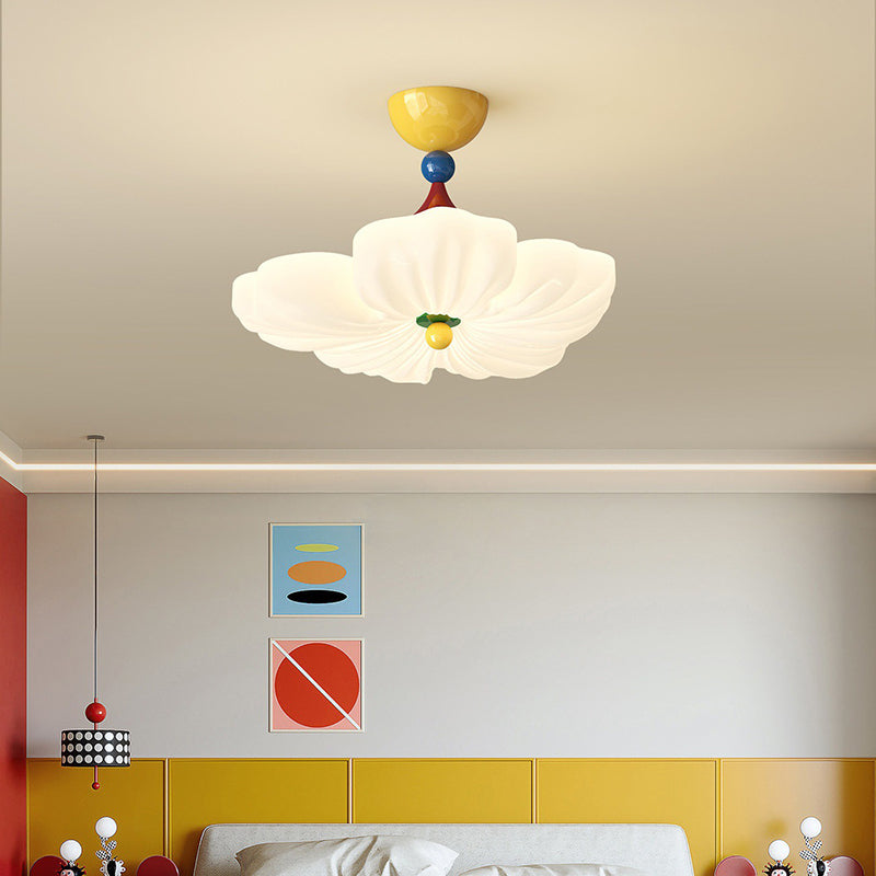 Lumendat Contemporary Creative Iron PE Colorful Flower-shaped Kids LED Semi-Flush Mount Ceiling Light For Bedroom & Living Room Lumendat