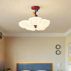 Lumendat Contemporary Creative Iron PE Colorful Flower-shaped Kids LED Semi-Flush Mount Ceiling Light For Bedroom & Living Room Lumendat