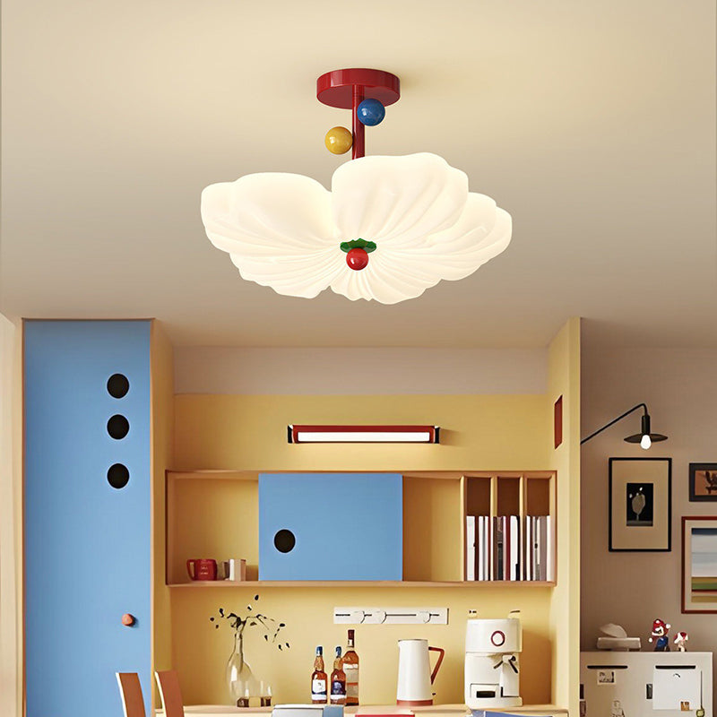 Lumendat Contemporary Creative Iron PE Colorful Flower-shaped Kids LED Semi-Flush Mount Ceiling Light For Bedroom & Living Room Lumendat