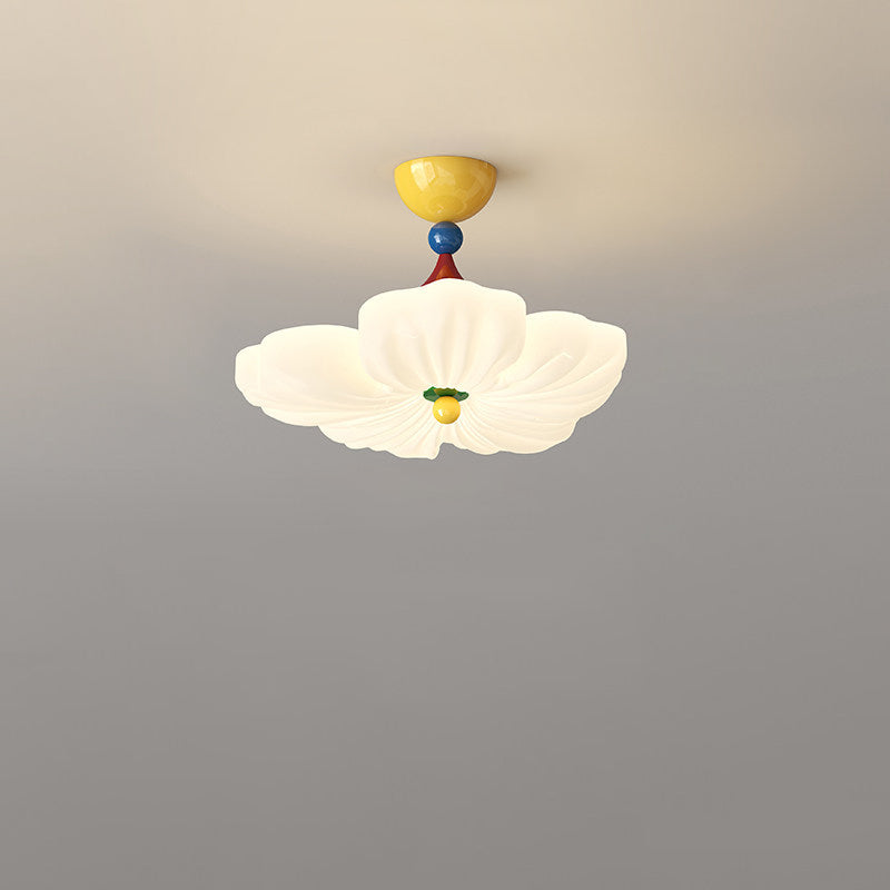 Lumendat Contemporary Creative Iron PE Colorful Flower-shaped Kids LED Semi-Flush Mount Ceiling Light For Bedroom & Living Room Lumendat