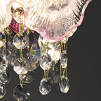 Modern Luxury Iron Crystal Liuli Material Butterfly-shaped 1-Light Pendant Light For Bedroom & Living Room