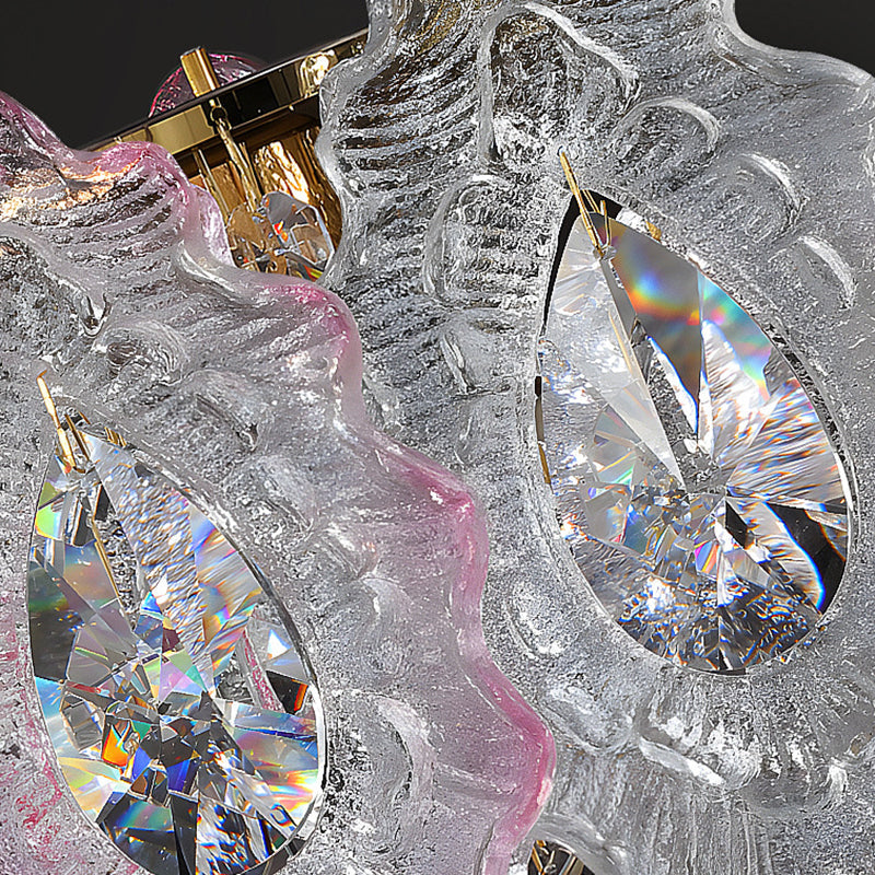 Modern Luxury Iron Crystal Liuli Material Butterfly-shaped 1-Light Pendant Light For Bedroom & Living Room