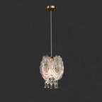 Modern Luxury Iron Crystal Liuli Material Butterfly-shaped 1-Light Pendant Light For Bedroom & Living Room