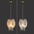 Modern Luxury Iron Crystal Liuli Material Butterfly-shaped 1-Light Pendant Light For Bedroom & Living Room