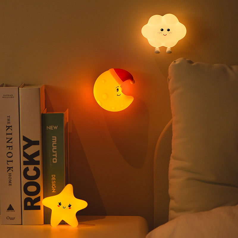 Lumendat Contemporary Creative Silicone ABS Star Moon Cloud Kids USB Charging LED Table Lamp Night Light With Magnetic Design For Bedroom Lumendat