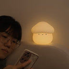 Lumendat Contemporary Creative ABS Silicone Mushroom-shaped Kids USB Charging LED Table Lamp Night Light With Timer Function For Bedroom Lumendat
