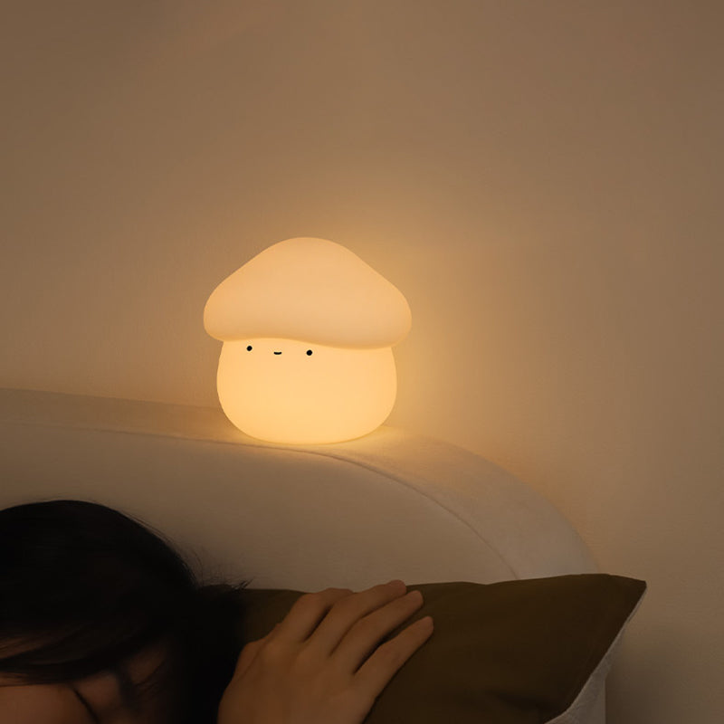 Lumendat Contemporary Creative ABS Silicone Mushroom-shaped Kids USB Charging LED Table Lamp Night Light With Timer Function For Bedroom Lumendat