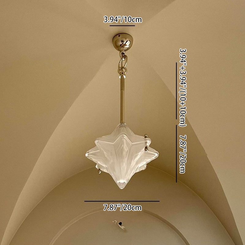 Modern Luxury Iron Glass Star-shaped 1-Light Pendant Light For Living Room