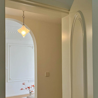 Modern Luxury Iron Glass Star-shaped 1-Light Pendant Light For Living Room