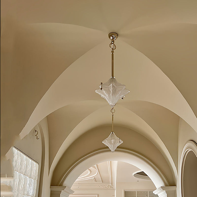 Modern Luxury Iron Glass Star-shaped 1-Light Pendant Light For Living Room