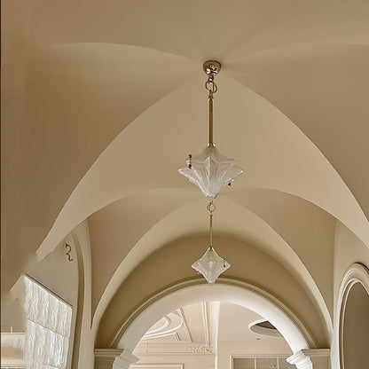 Modern Luxury Iron Glass Star-shaped 1-Light Pendant Light For Living Room
