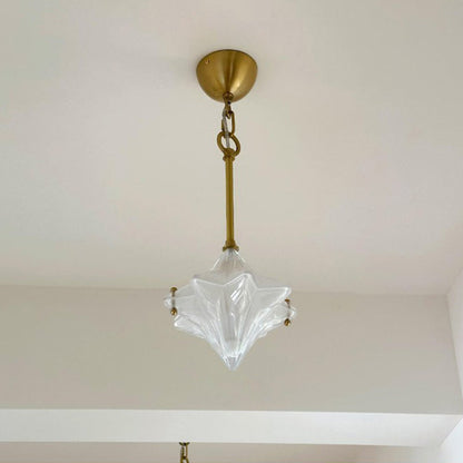 Modern Luxury Iron Glass Star-shaped 1-Light Pendant Light For Living Room