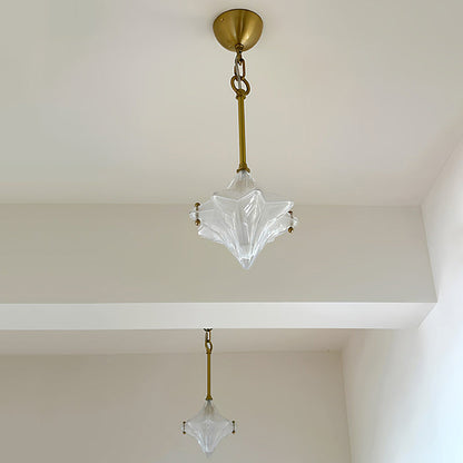 Modern Luxury Iron Glass Star-shaped 1-Light Pendant Light For Living Room