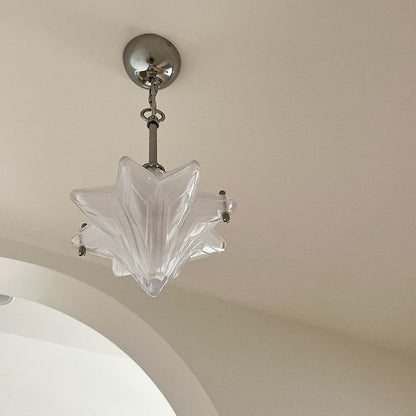 Modern Luxury Iron Glass Star-shaped 1-Light Pendant Light For Living Room