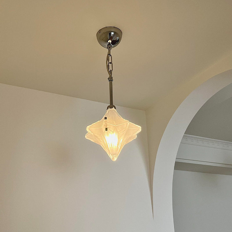 Modern Luxury Iron Glass Star-shaped 1-Light Pendant Light For Living Room