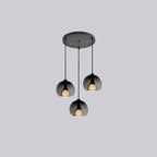 Modern Luxury Glass Metal Bowl 1/3-light Pendant Light for Bedroom BulbSquare