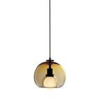Modern Luxury Glass Metal Bowl 1/3-light Pendant Light for Bedroom BulbSquare