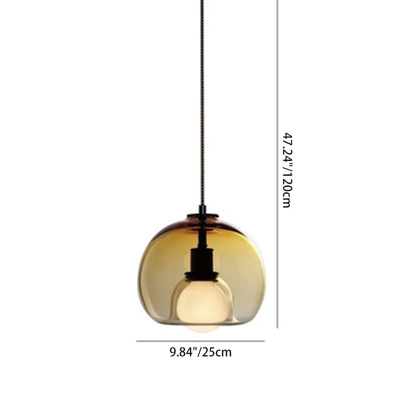 Modern Luxury Glass Metal Bowl 1/3-light Pendant Light for Bedroom BulbSquare