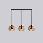 Modern Luxury Glass Metal Bowl 1/3-light Pendant Light for Bedroom BulbSquare