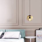 Modern Luxury Glass Metal Bowl 1/3-light Pendant Light for Bedroom BulbSquare