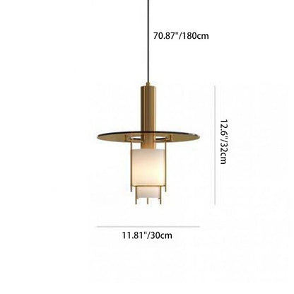 Modern Art Deco Acrylic Glass Flying Saucer 1-Light Pendant Light For Dining Room