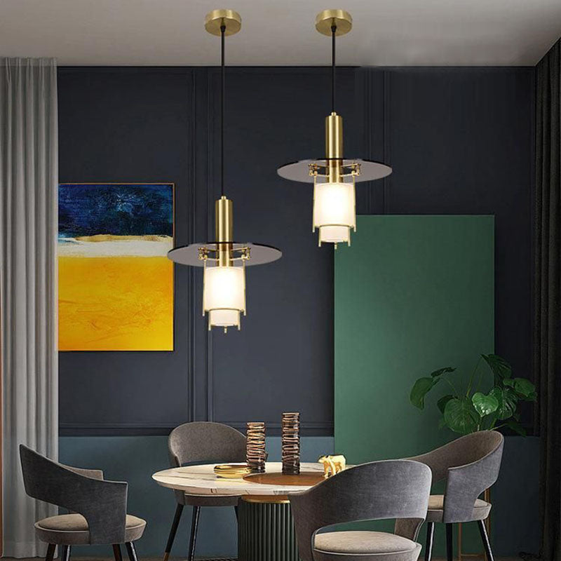 Modern Art Deco Acrylic Glass Flying Saucer 1-Light Pendant Light For Dining Room
