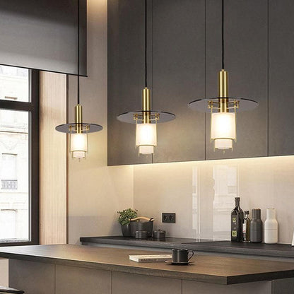 Modern Art Deco Acrylic Glass Flying Saucer 1-Light Pendant Light For Dining Room
