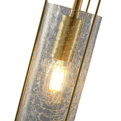 Contemporary Luxury Copper Glass Strip 1-Light Pendant Light For Living Room
