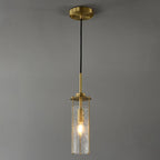 Contemporary Luxury Copper Glass Strip 1-Light Pendant Light For Living Room