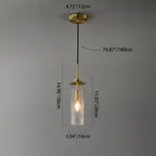 Contemporary Luxury Copper Glass Strip 1-Light Pendant Light For Living Room