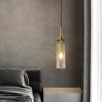 Contemporary Luxury Copper Glass Strip 1-Light Pendant Light For Living Room