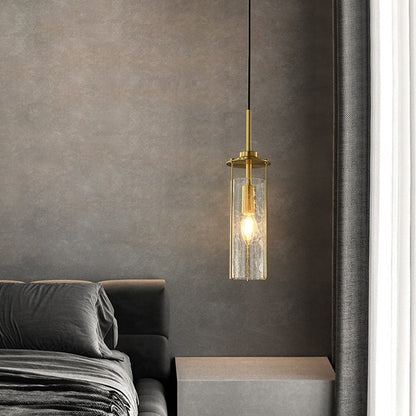 Contemporary Luxury Copper Glass Strip 1-Light Pendant Light For Living Room